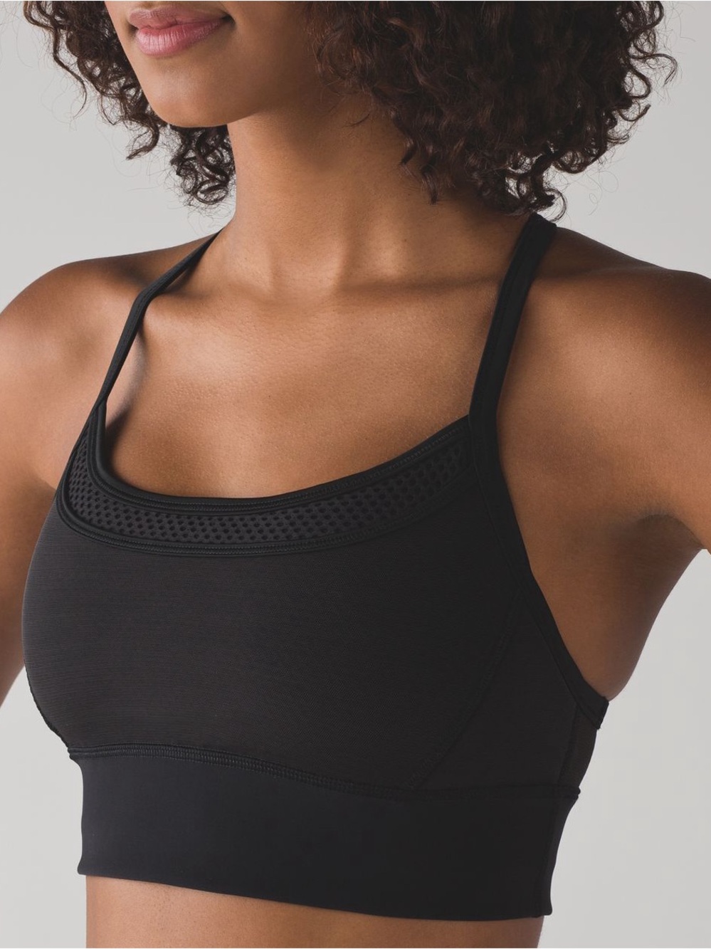 Lululemon Fit Physique Mesh Sport Bra Black 6